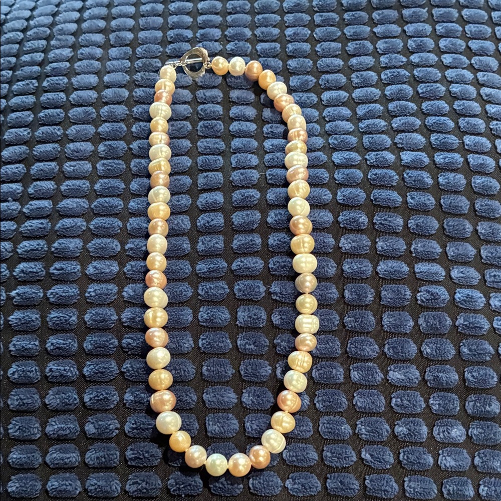 Classic water Pearl 16” Necklace - Mixed Champagne and Cream Pearls